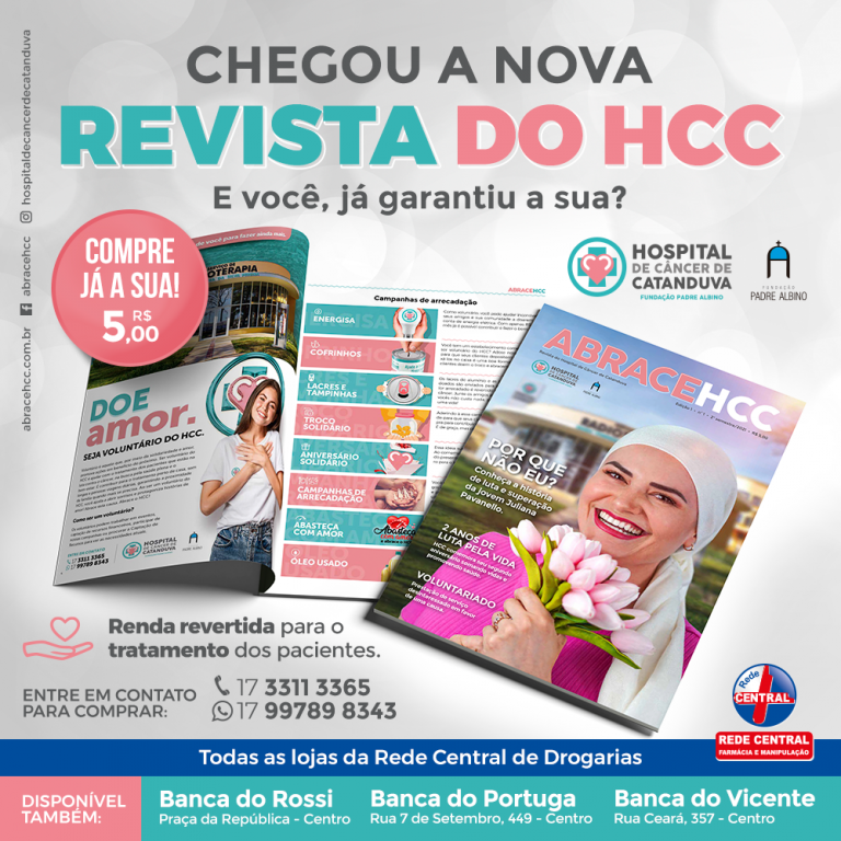 Revista do HCC é vendida em bancas e farmácias 