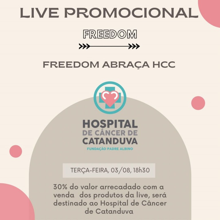 Freedom promove live solidária pró HCC 