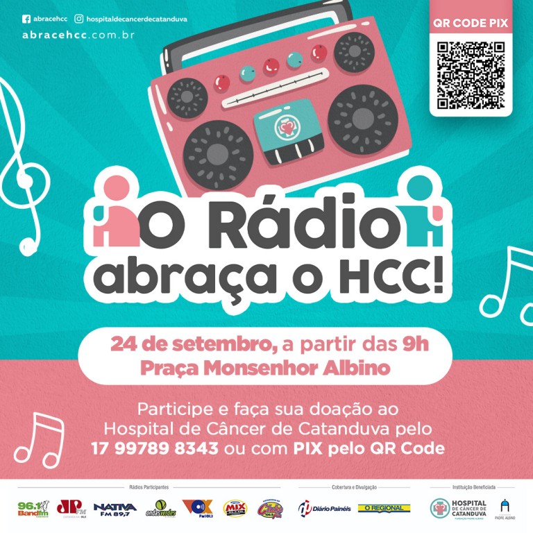 O Rádio Abraça o HCC acontece dia 24 de setembro
