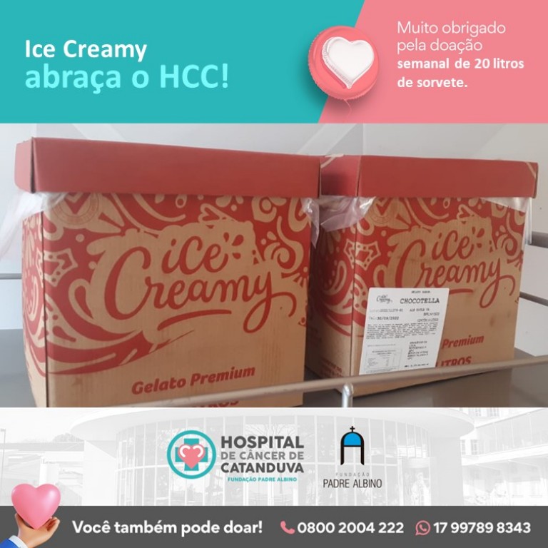 Ice Creamy doa sorvete para pacientes 