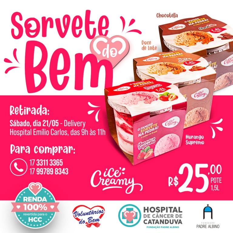 Voluntários do Bem e Ice Creamy promovem Sorvete do Bem