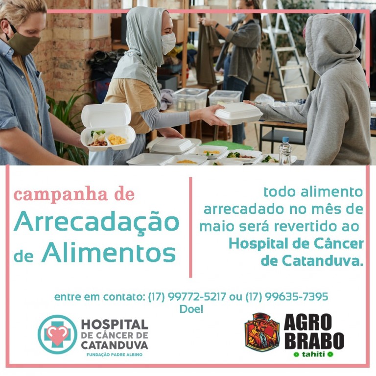 Grupo AgroBrabo coleta alimentos para o HCC 