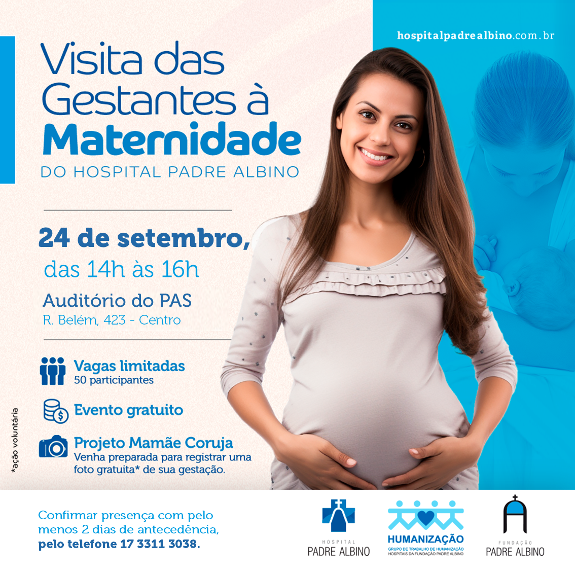 Gestantes podem conhecer a Maternidade do Hospital Padre Albino antes do parto
