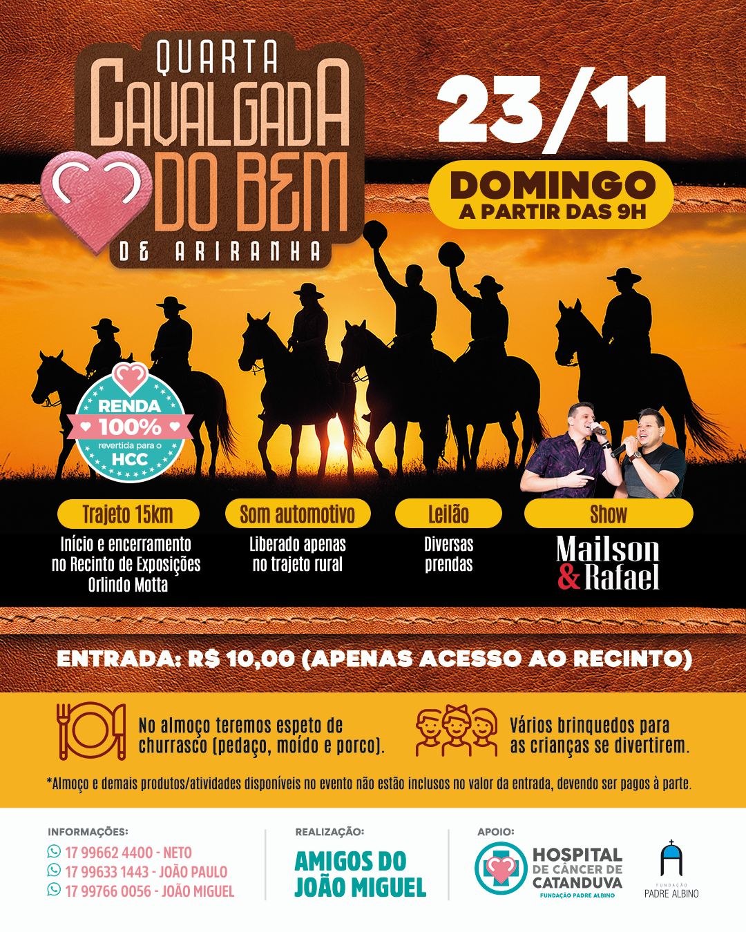 4ª Cavalgada do Bem de Ariranha acontece em novembro