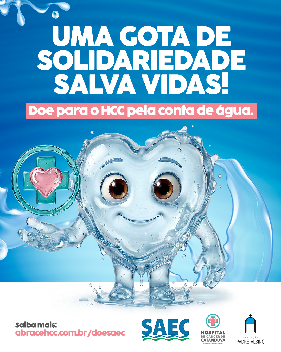 Campanha entre HCC e SAEC permite doações pela conta de água