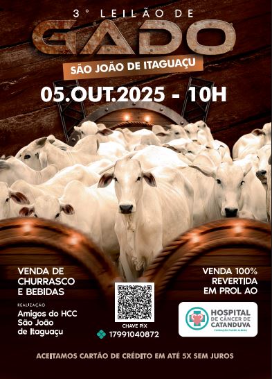 3º Leilão de Gado de São João do Itaguaçu acontece dia 5 de outubro