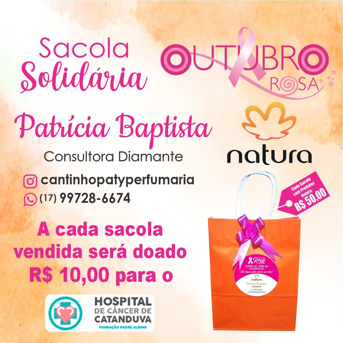Campanha Sacola Solidária colabora com o HCC durante o Outubro Rosa