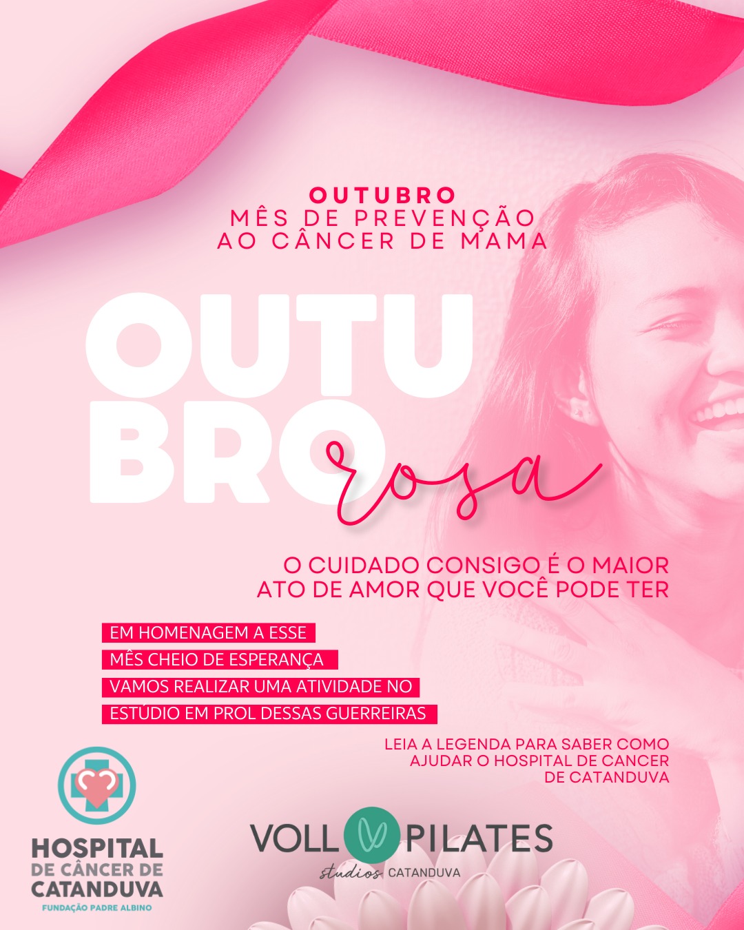 Voll Pilates promove aulão especial do Outubro Rosa em prol do HCC
