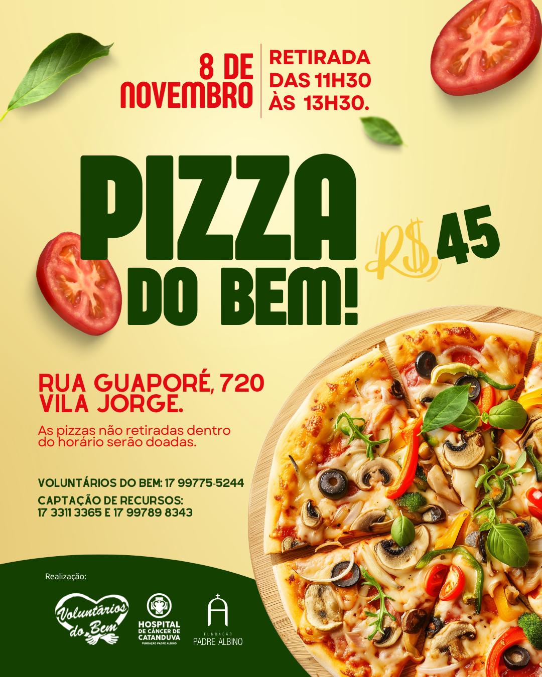 Pizza do Bem transforma sabor em cuidado aos pacientes do HCC