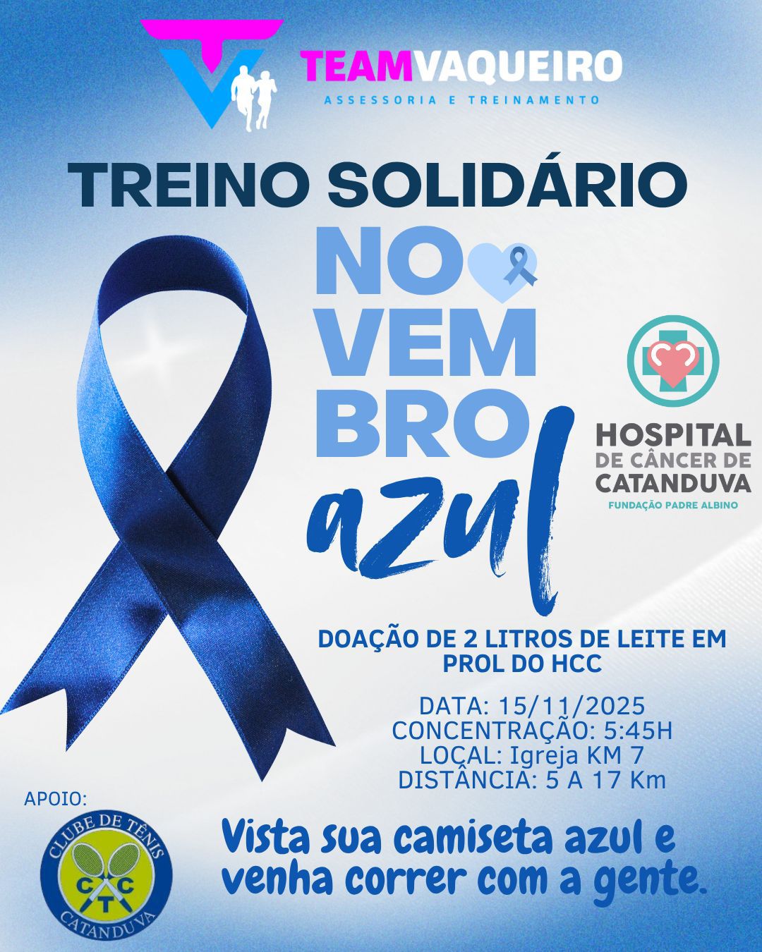 Treino Solidário reúne corredores no dia 15