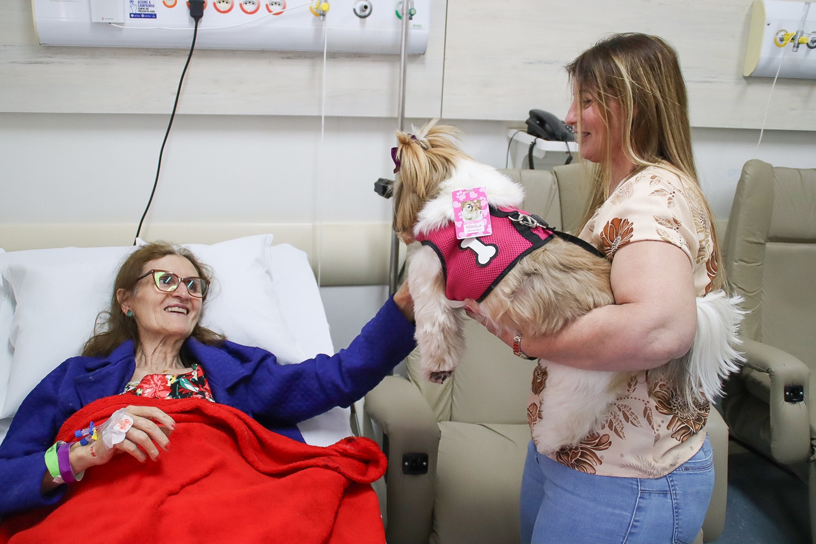 Pacientes do HPA recebem a visita da cãoterapeuta Pérola