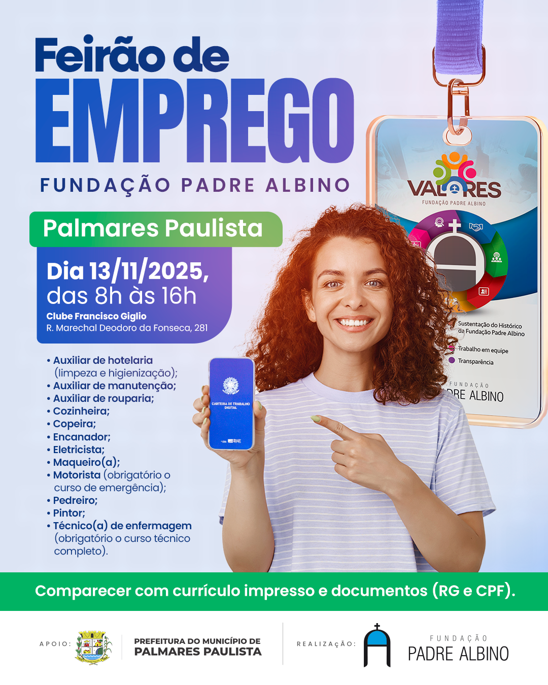 Fundação Padre Albino realiza Feirão de Emprego em Palmares