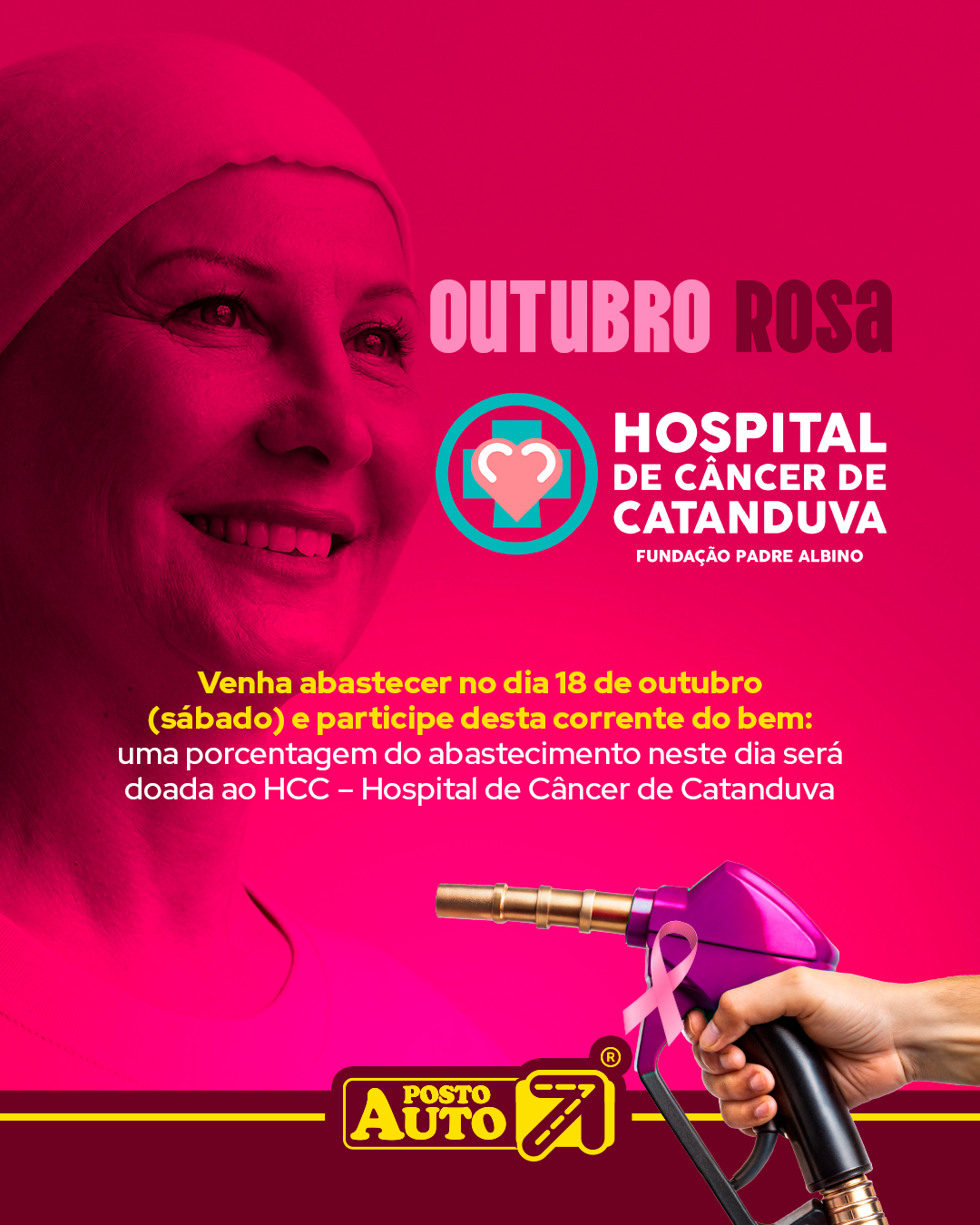 Auto Posto 7 promove ação do Outubro Rosa no dia 18