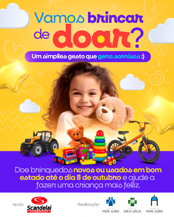 Campanha arrecada brinquedos para crianças dos hospitais da Fundação Padre Albino
