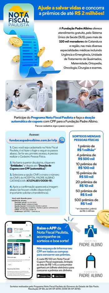 Doe seus cupons fiscais para a FPA e concorra a prêmios de até R$ 2 milhões